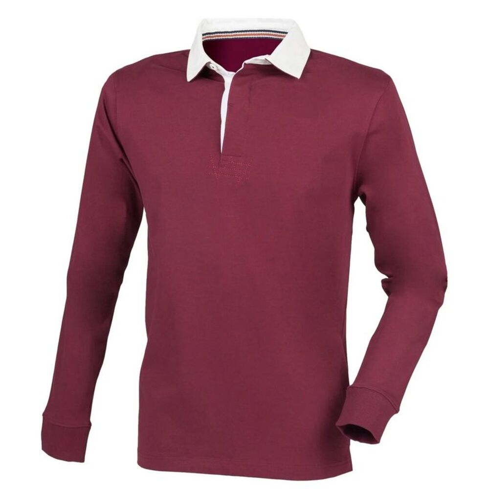 Front Row Mens  Rugby Shirt / Deep Burgundy